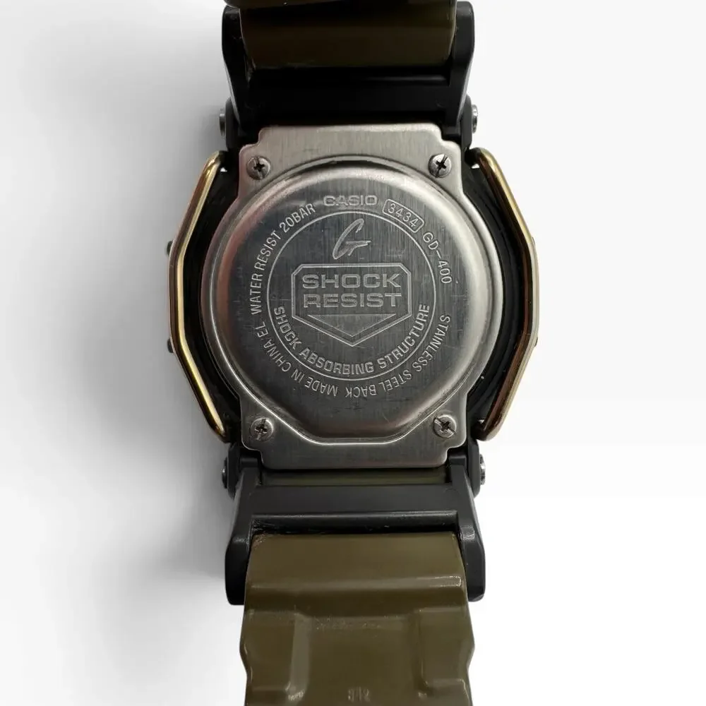 Casio G-Shock GD-400-9 Olive Green Gold Digital Watch 3434 200M